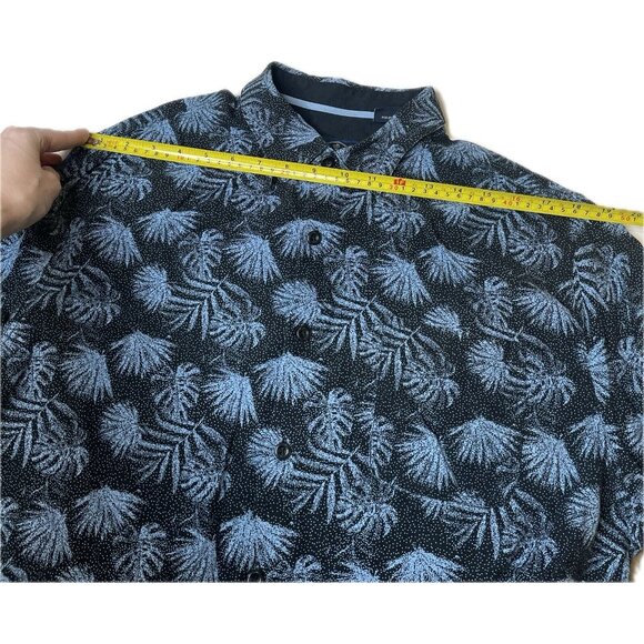 Nat Nast Shirt Mens L Button Up Hawaiian Camp Blue Floral Casual Silk Blend - Picture 6 of 7
